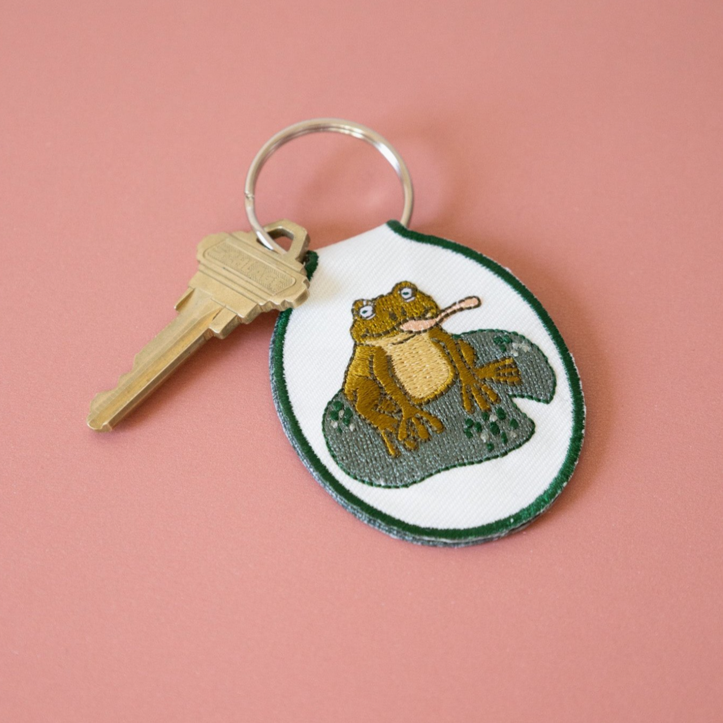 Frog Embroidered Keychain