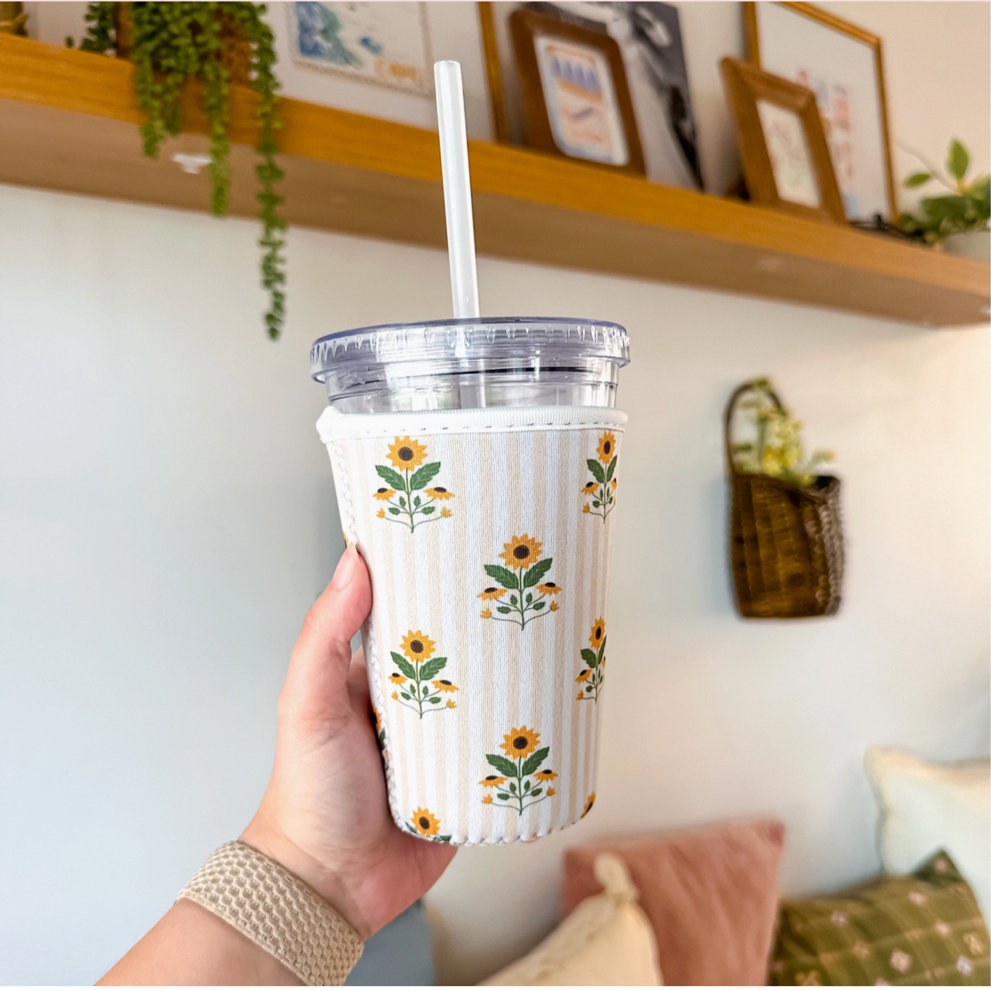 Sunflowers and Stripes Drink Sleeve