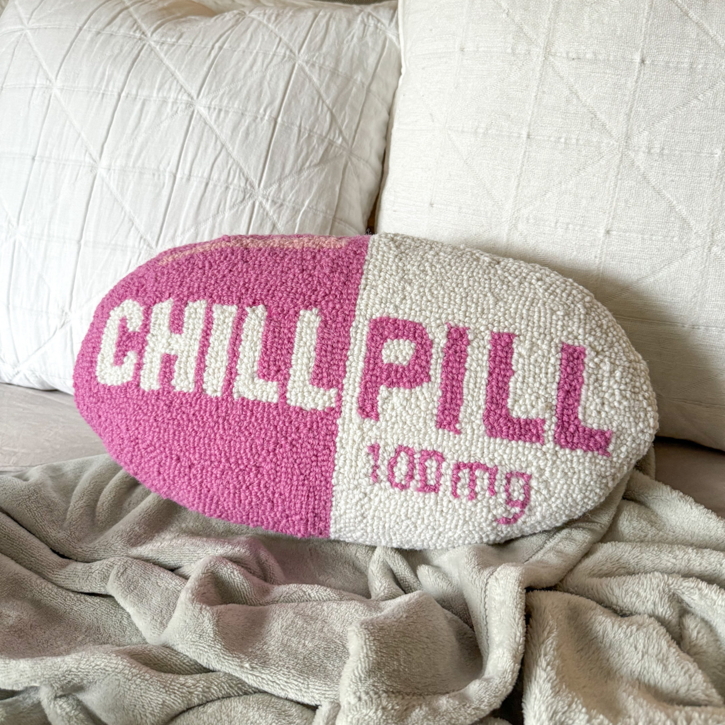 Chill Pill Hot Pink Hook Pillow