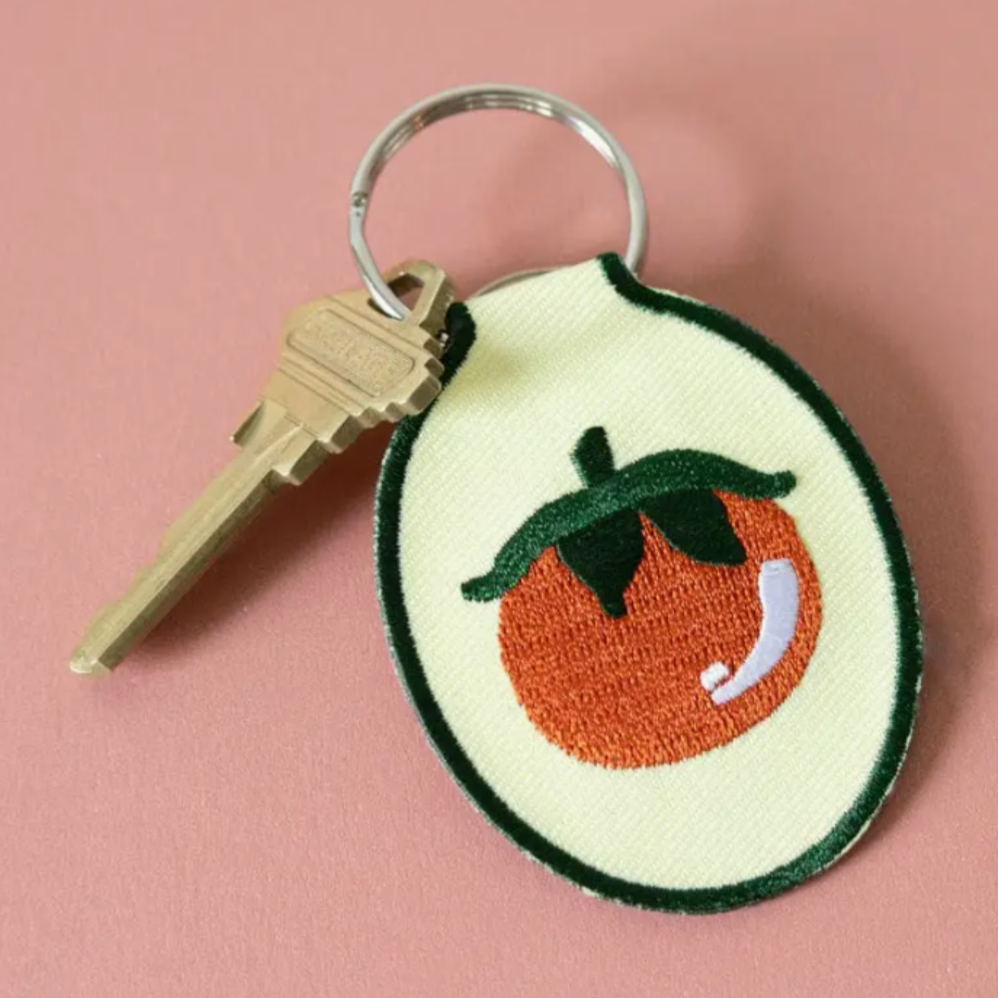 Tomato Embroidered Keychain