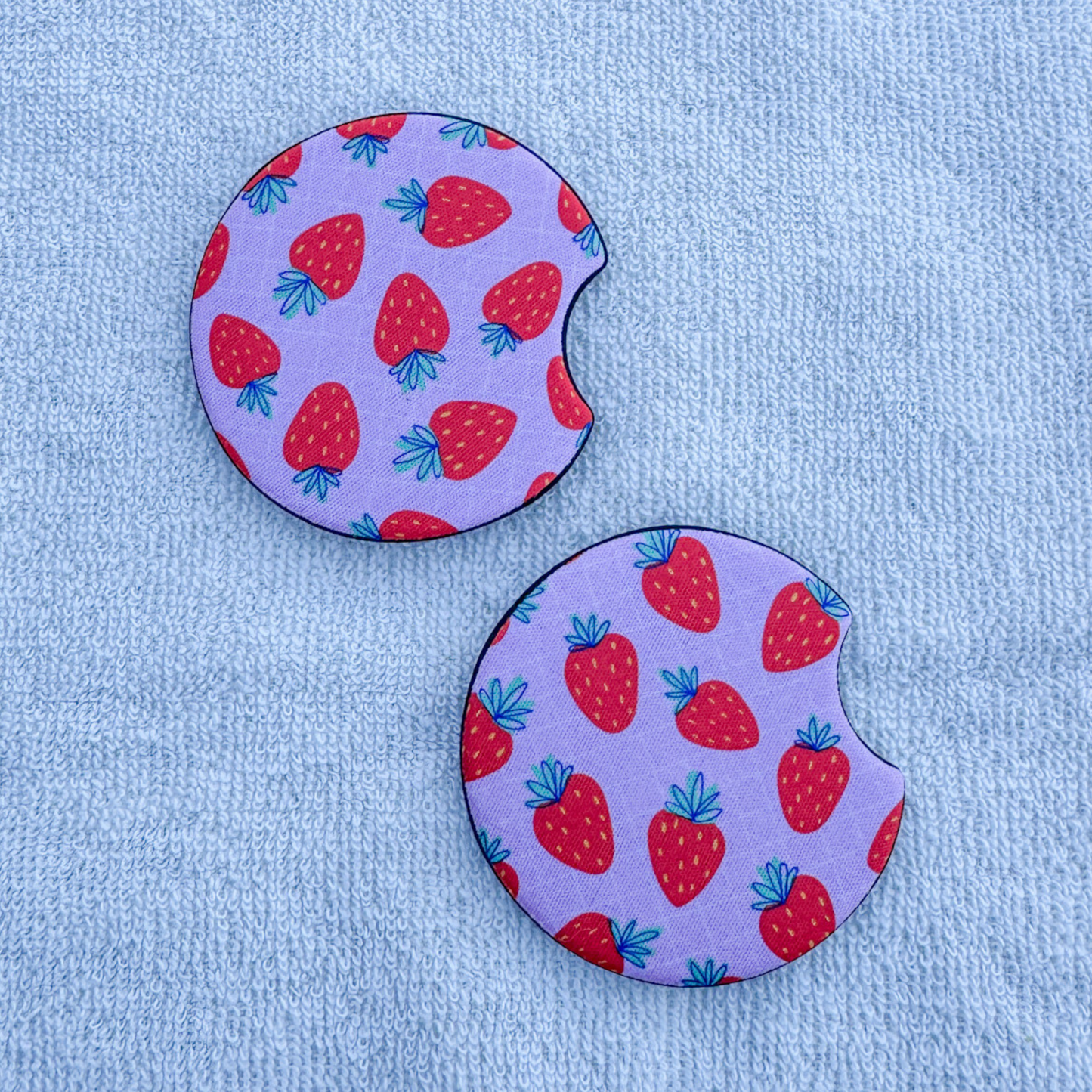 Strawberry Car Coasters