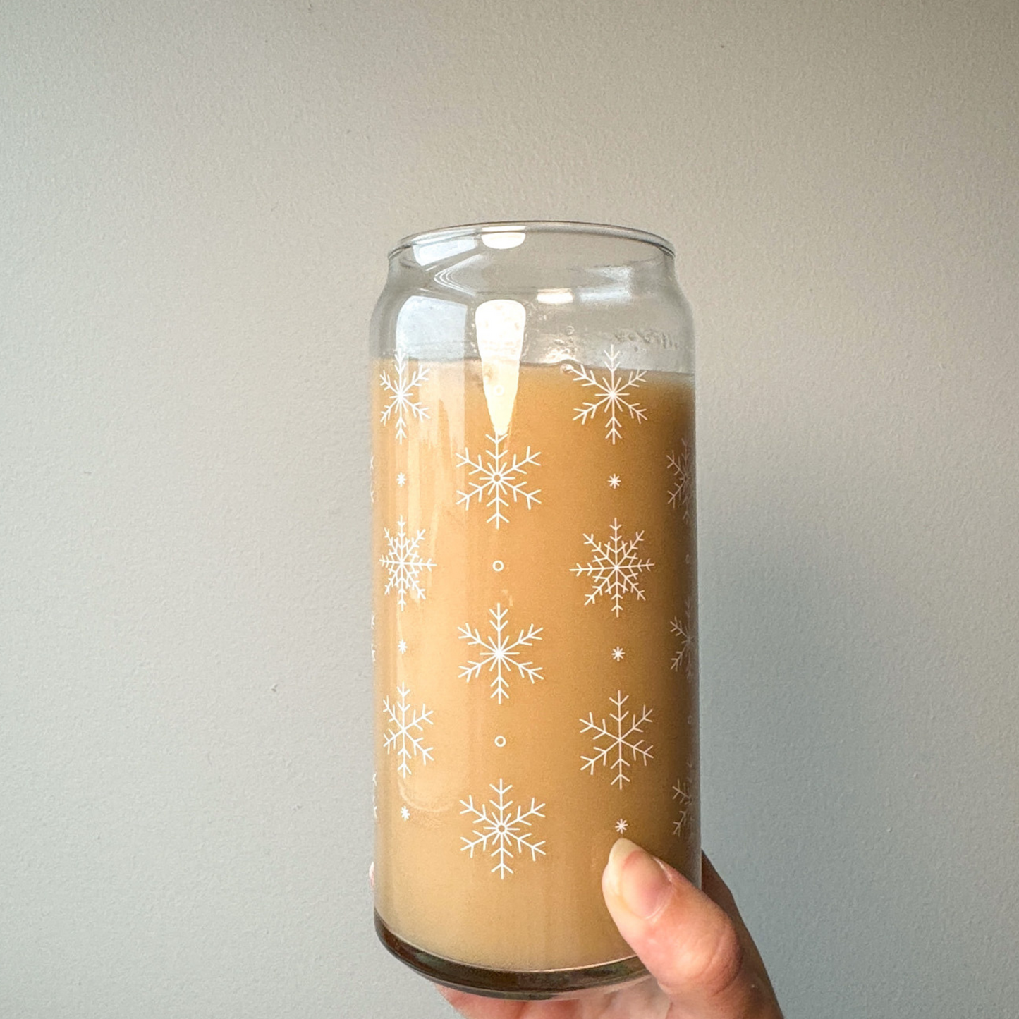 20 oz Snowflake Glass Cup