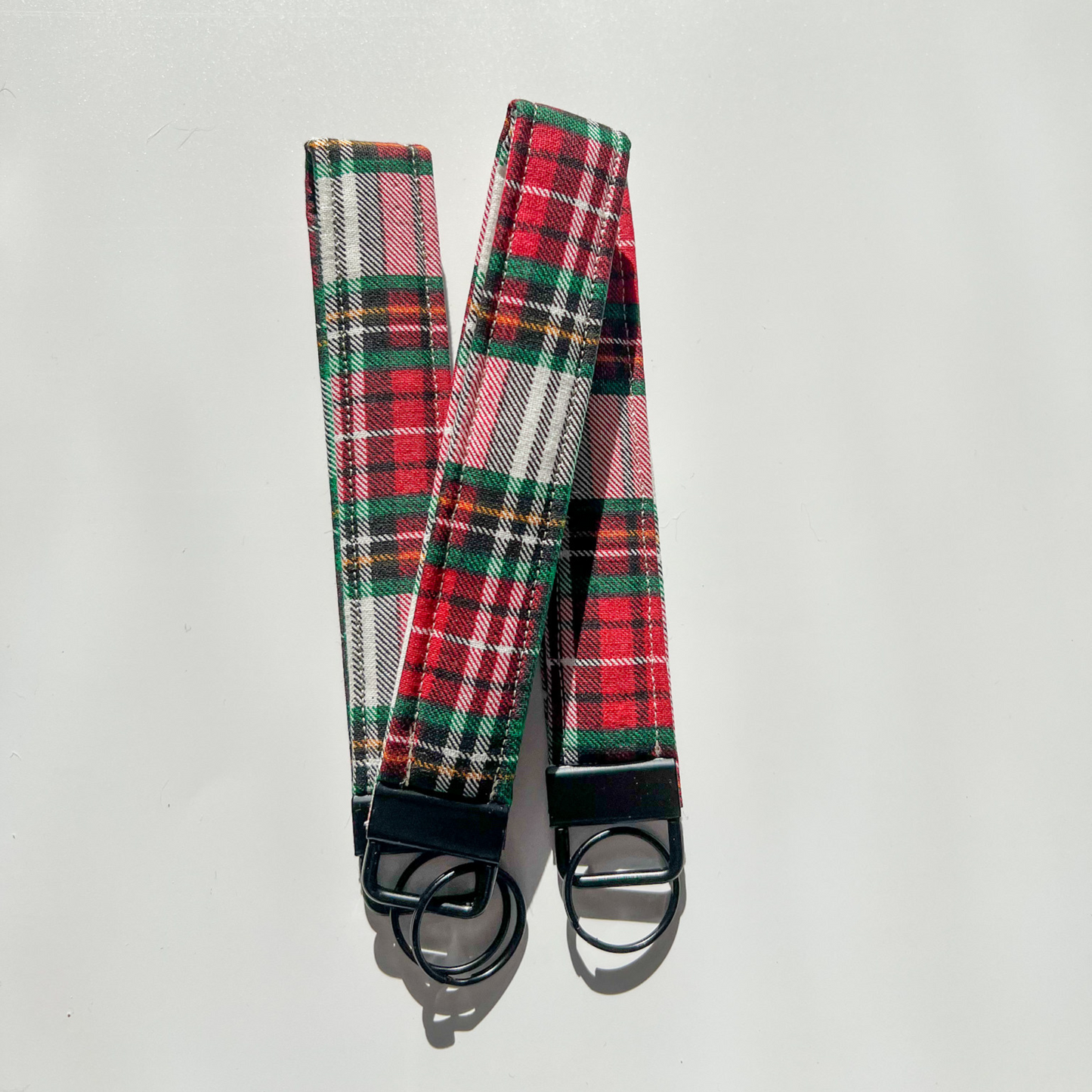 Holiday Plaid Wristlet Keychain