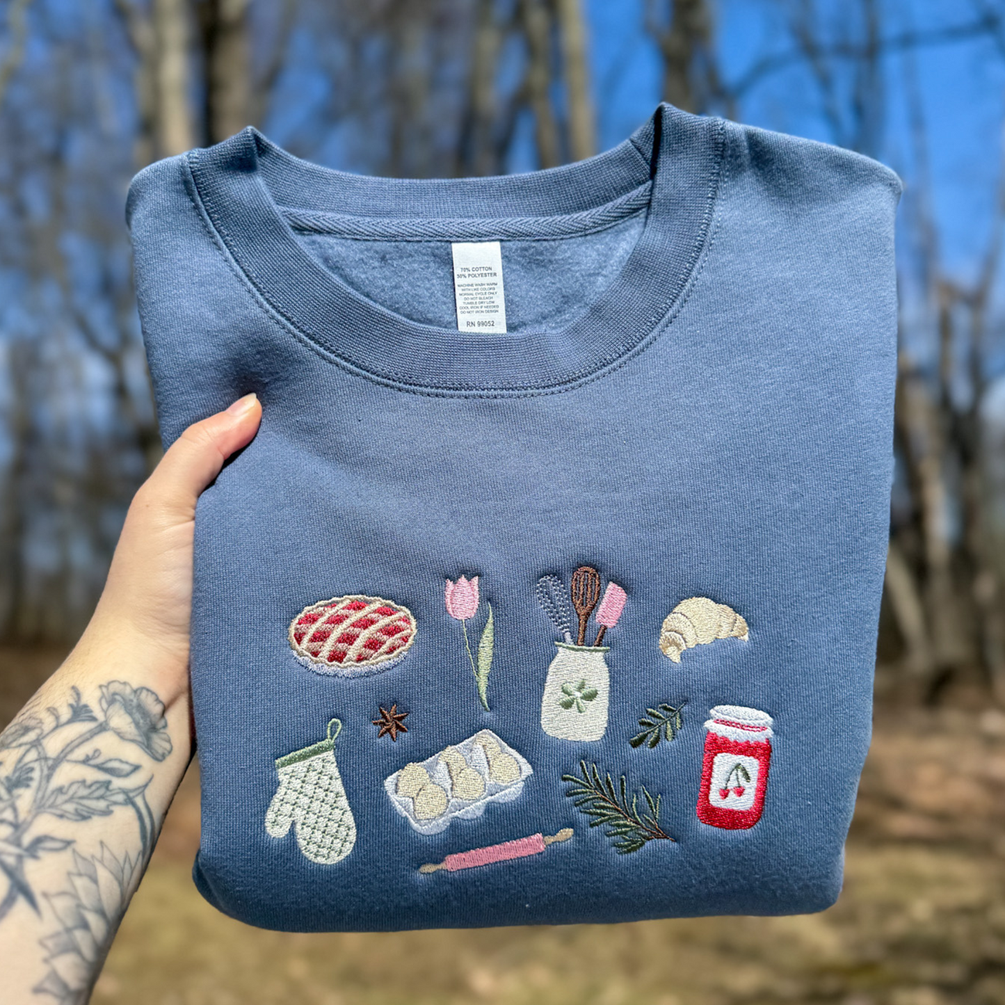 Kitchen Doodles Embroidered Crewneck