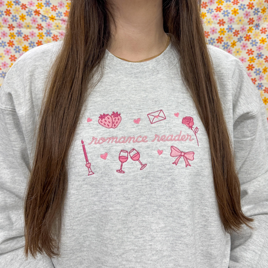 Romance Reader Embroidered Crewneck
