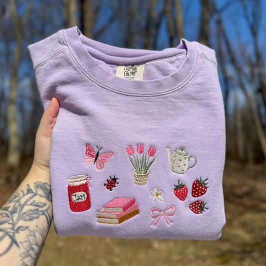 Cottage Core Doodles Embroidered Crewneck
