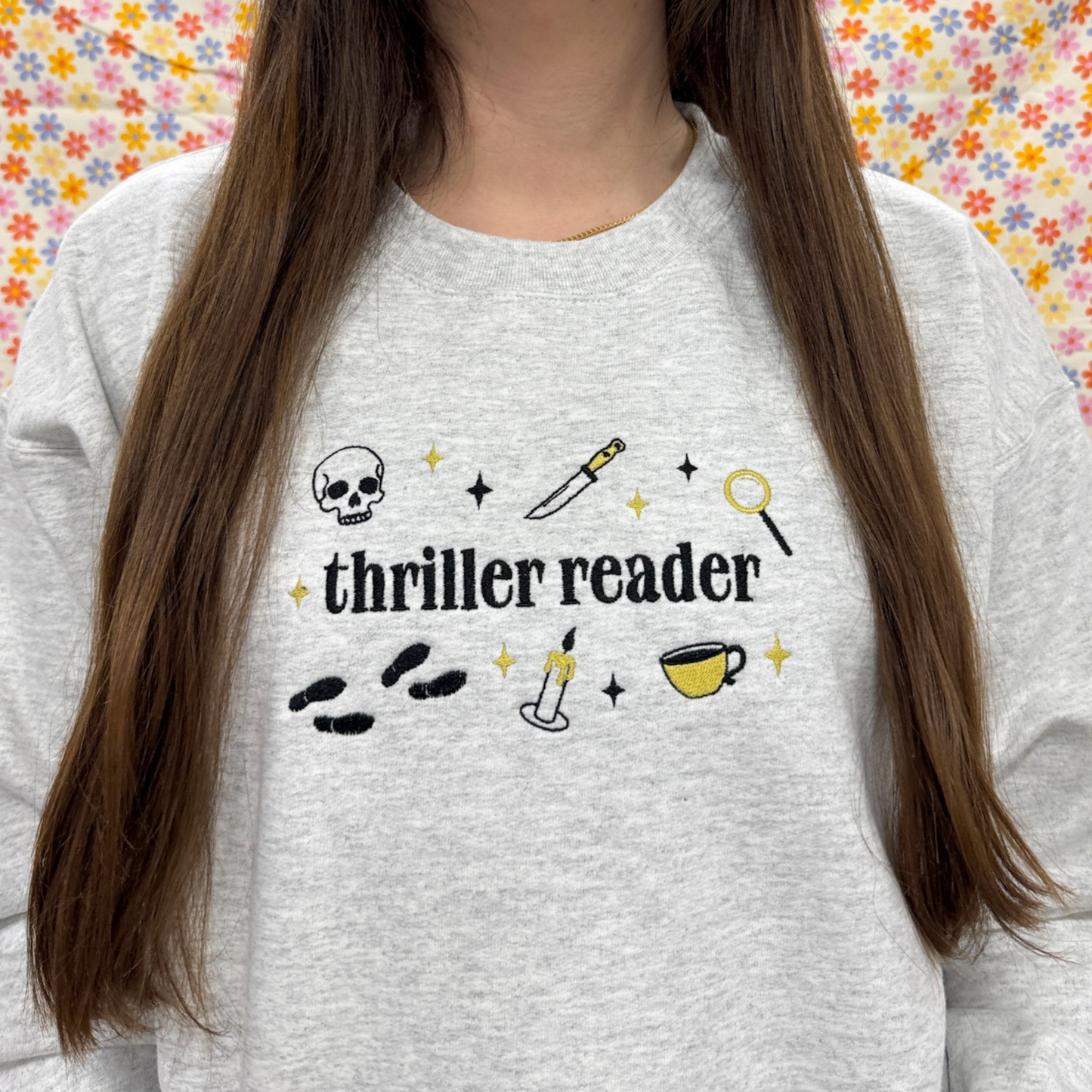 Thriller Reader Embroidered Crewneck