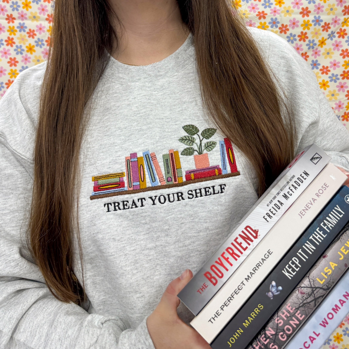 Treat Your Shelf Embroidered Crewneck