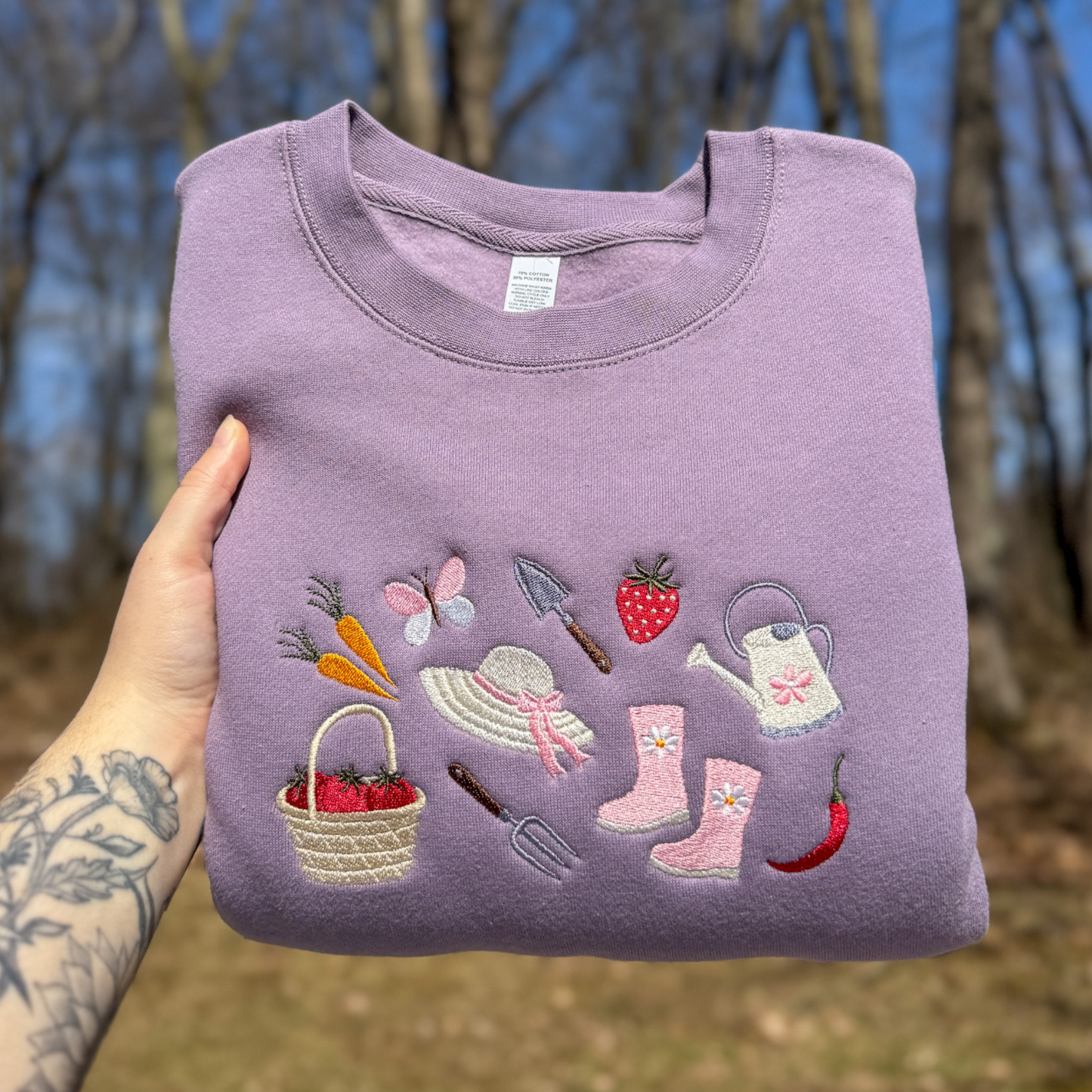 Garden Doodles Embroidered Crewneck