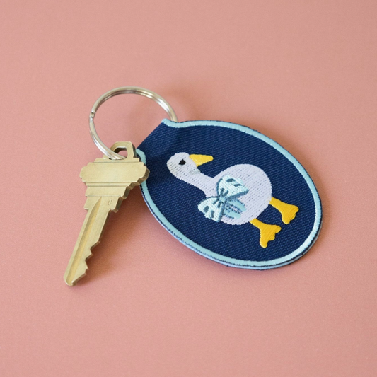 Goose Embroidered Keychain