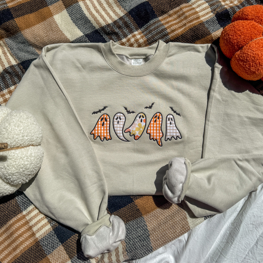 Ghost Applique Embroidered Crewneck