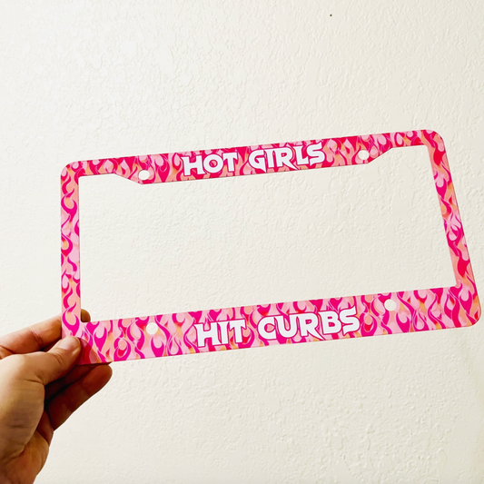 Hot Girls Hit Curbs License Plate Frame