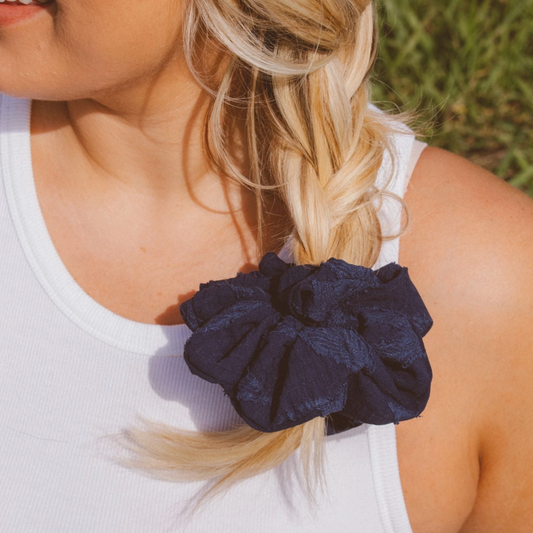 Navy Jumbo Scrunchie