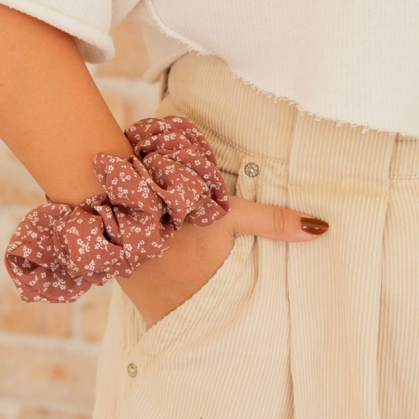 Pansy Floral Jumbo Scrunchie