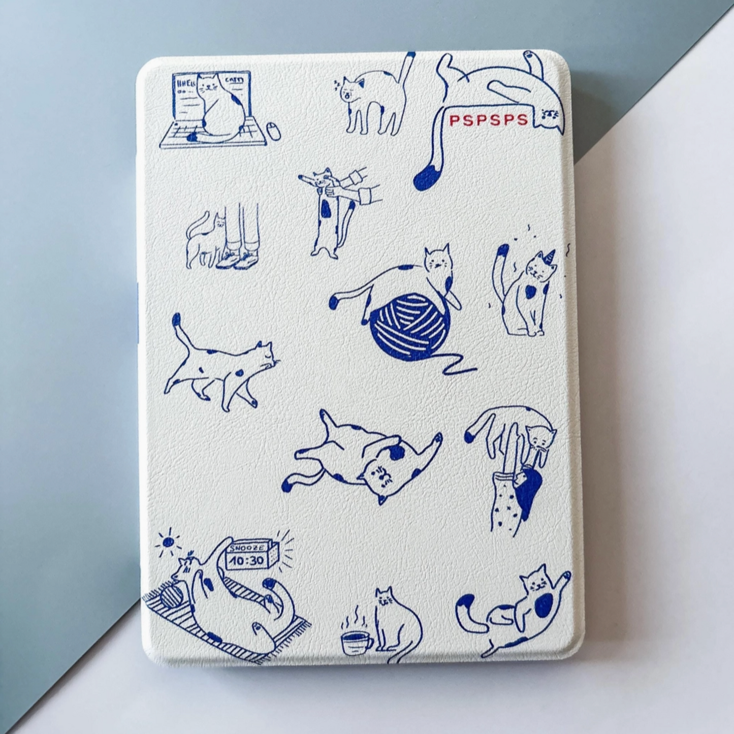 Cute Cat Clear Back + Handstrap Kindle Case