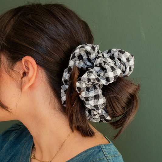 Gothic Gingham Jumbo Scrunchie