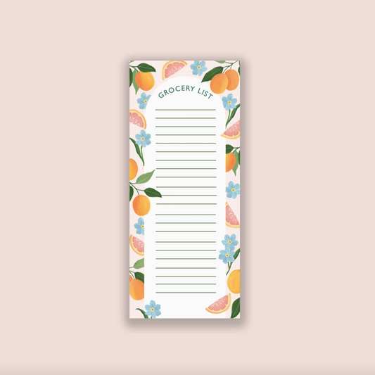 Floral Citrus Grocery List Notepad