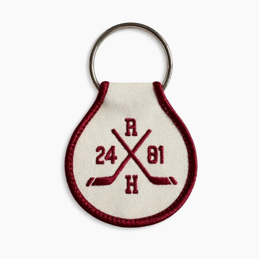 Heated Rivalry - Hockey Sticks Embroidered Keychain