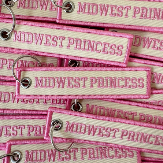 Midwest Princess Embroidered Keychain