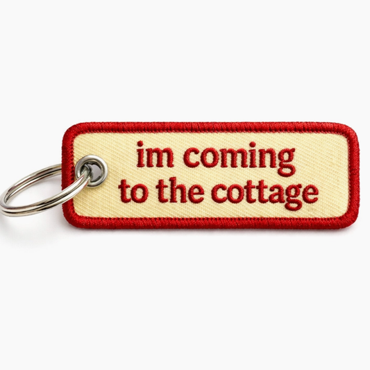 Heated Rivalry - I'm Coming To the Cottage Embroidered Keychain