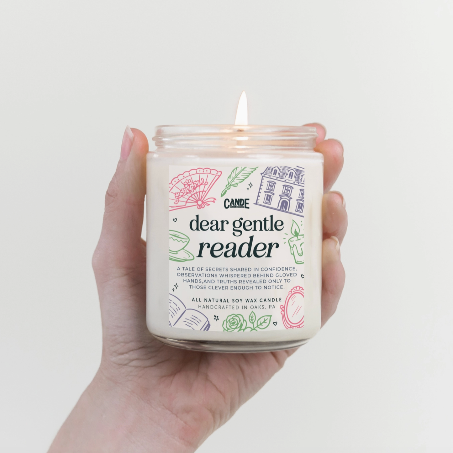 Dear Gentle Reader Candle