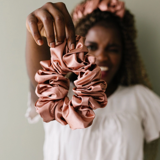 Clay Satin Jumbo Scrunchie