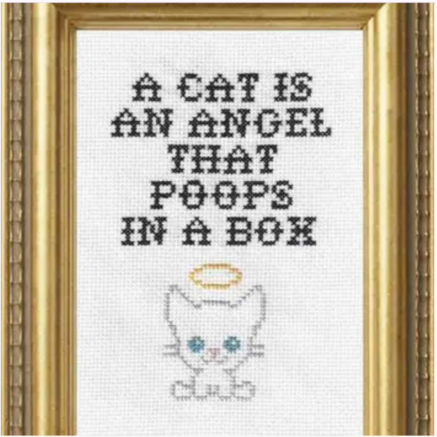A Cat is an Angel Cross Stitch Kit