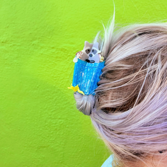 Trash Raccoon Hair Clip
