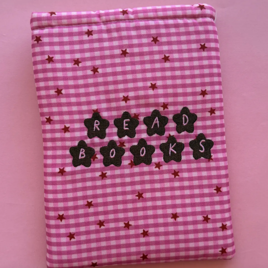 Read More Books Gingham Embroidered Book/Kindle Sleeve