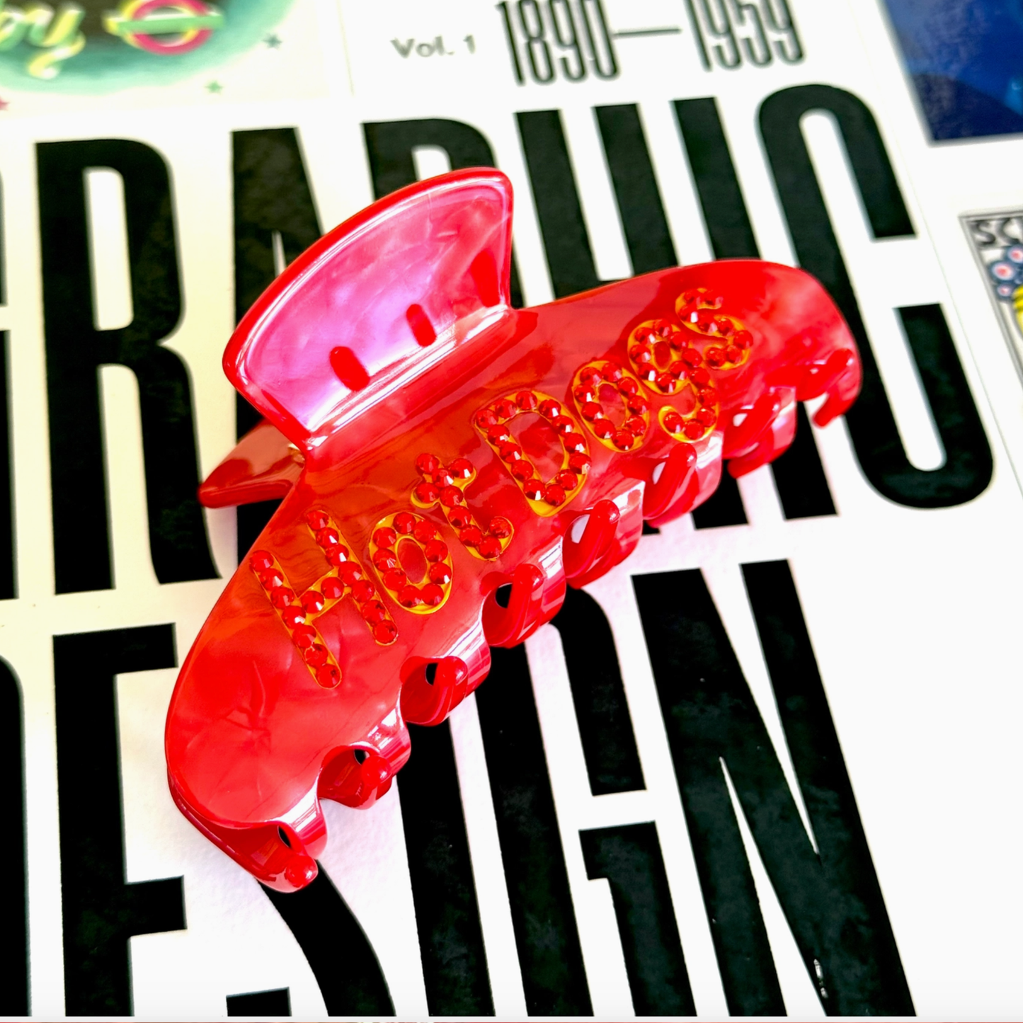 Hot Dog Rhinestone Claw Clip