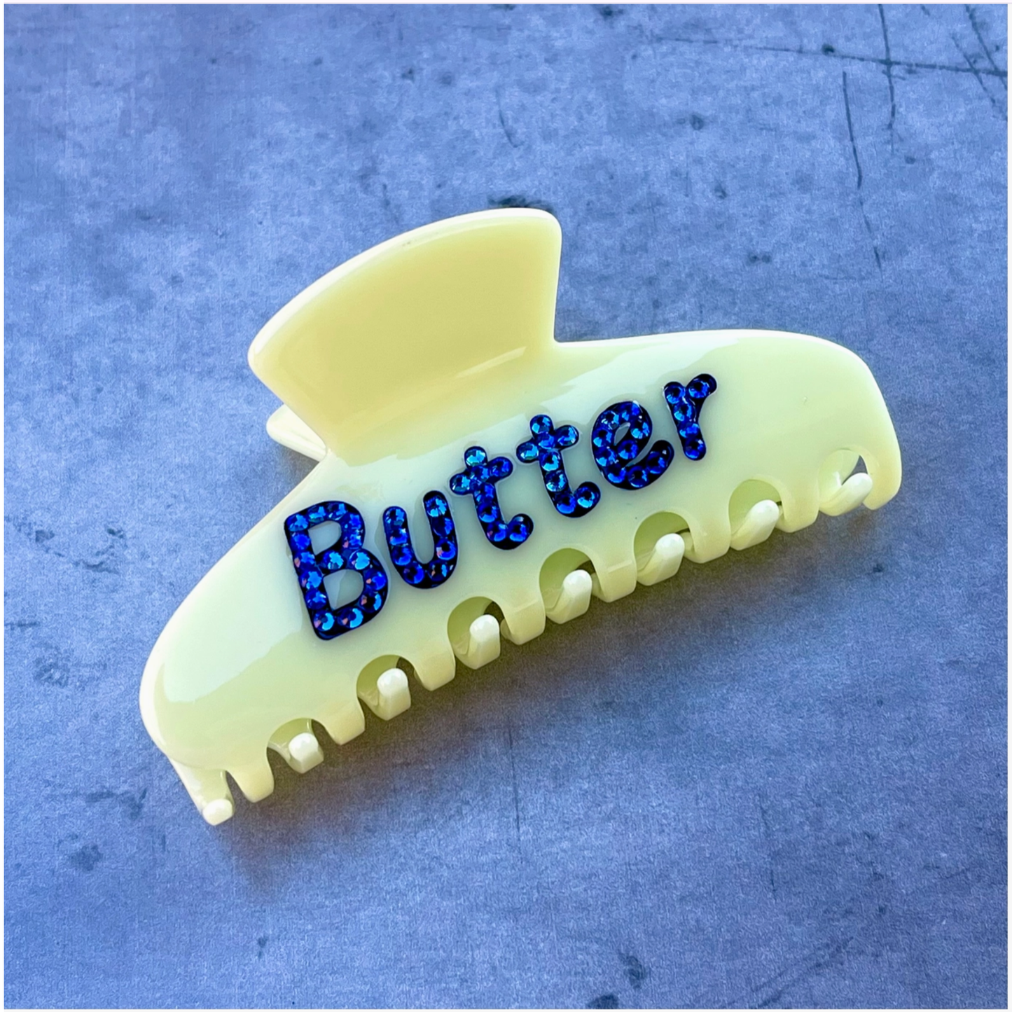 Butter Rhinestone Claw Clip