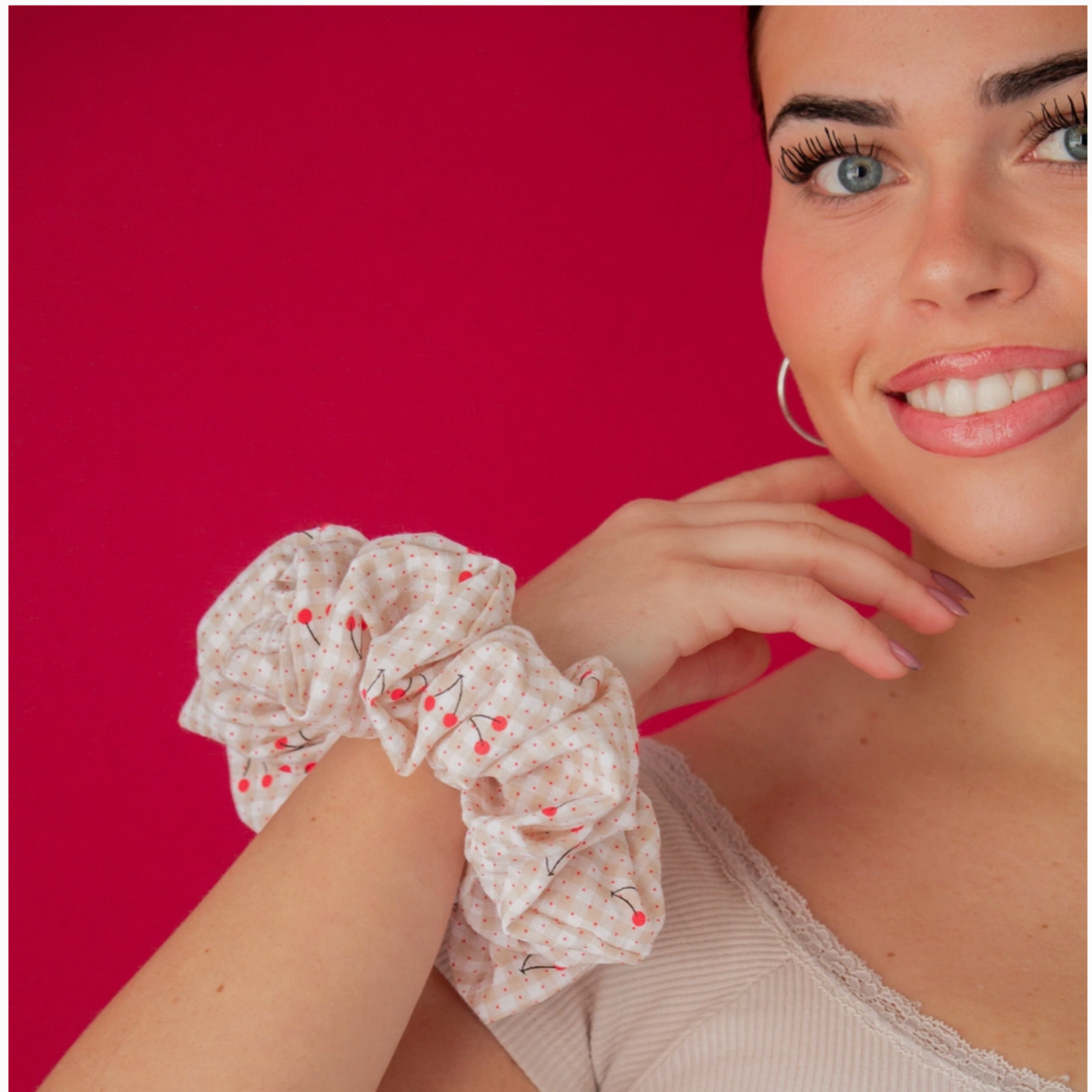 Cherry Jumbo Scrunchie