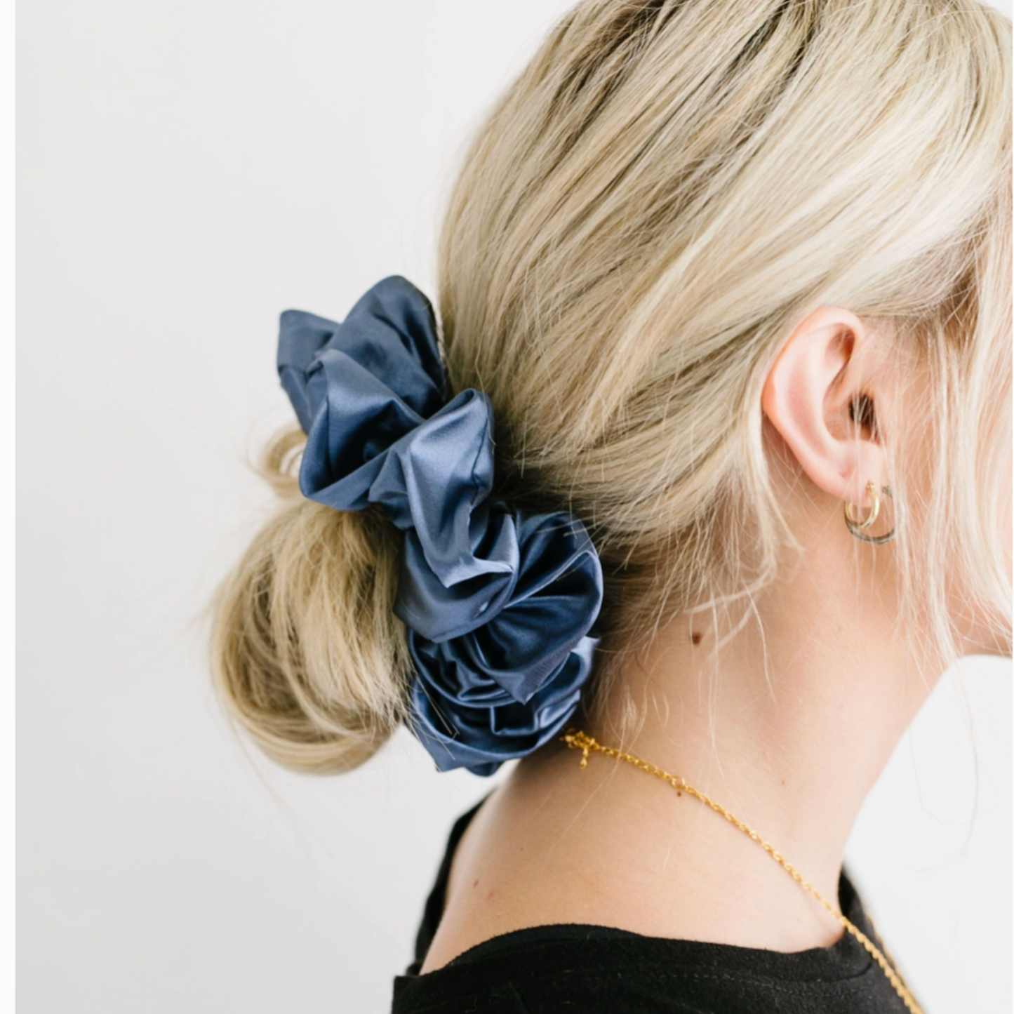 Midnight Moon Satin Jumbo Scrunchie