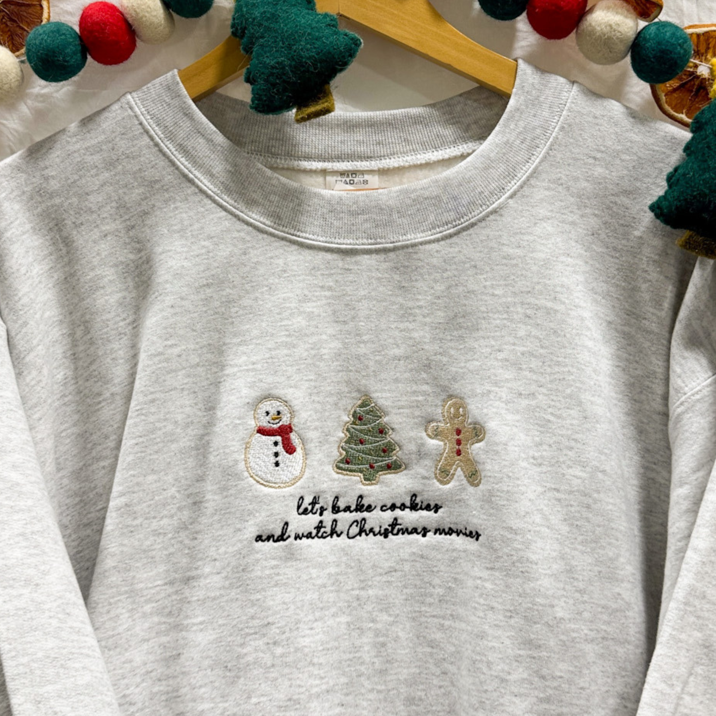 Christmas Movies & Baked Cookies Embroidered Crewneck