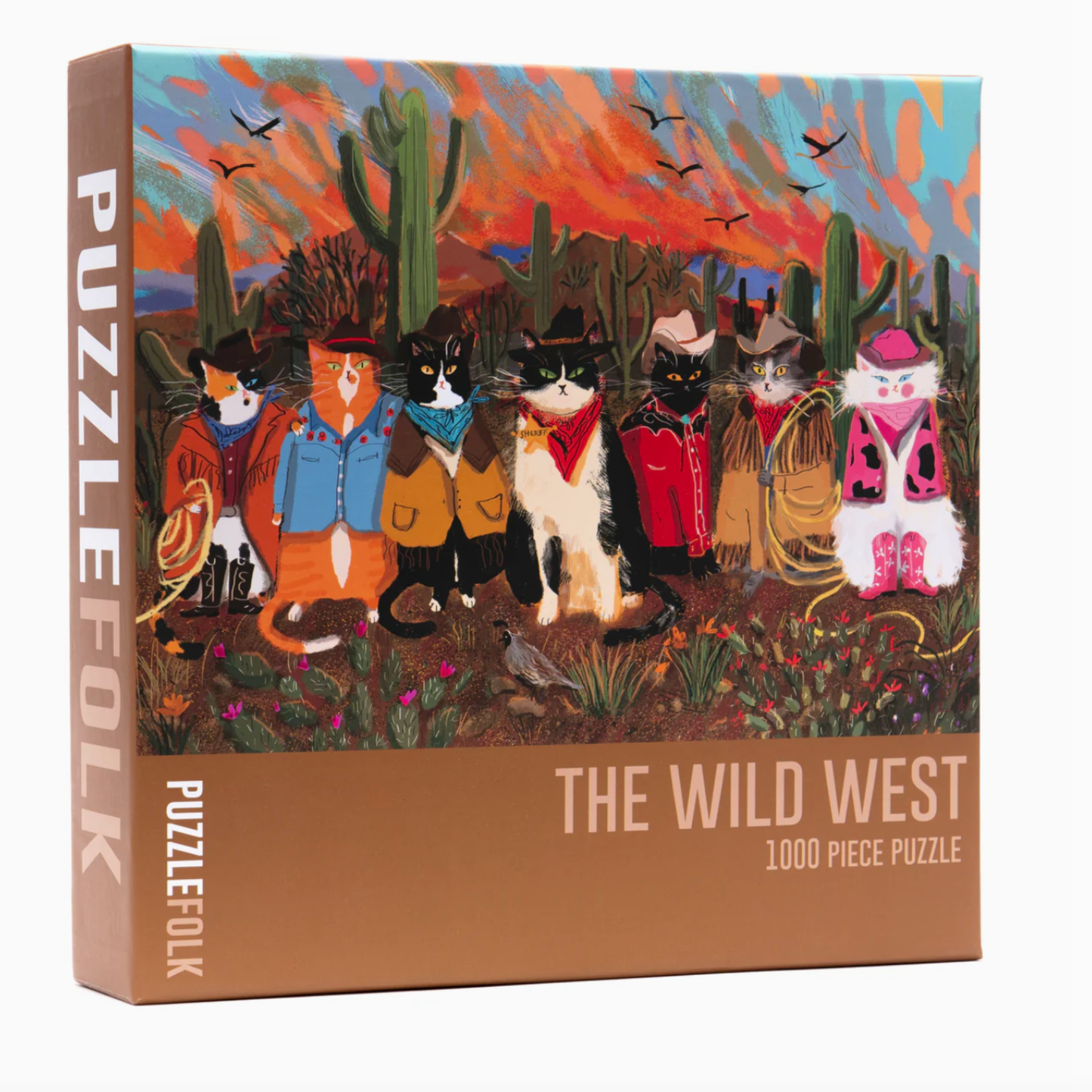 The Wild West 1000 Piece Western Cat Puzzle