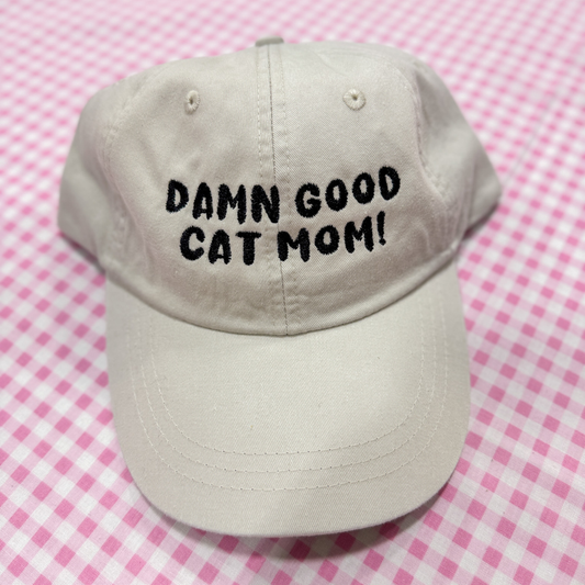 Damn Good Cat Mom Embroidered Baseball Hat
