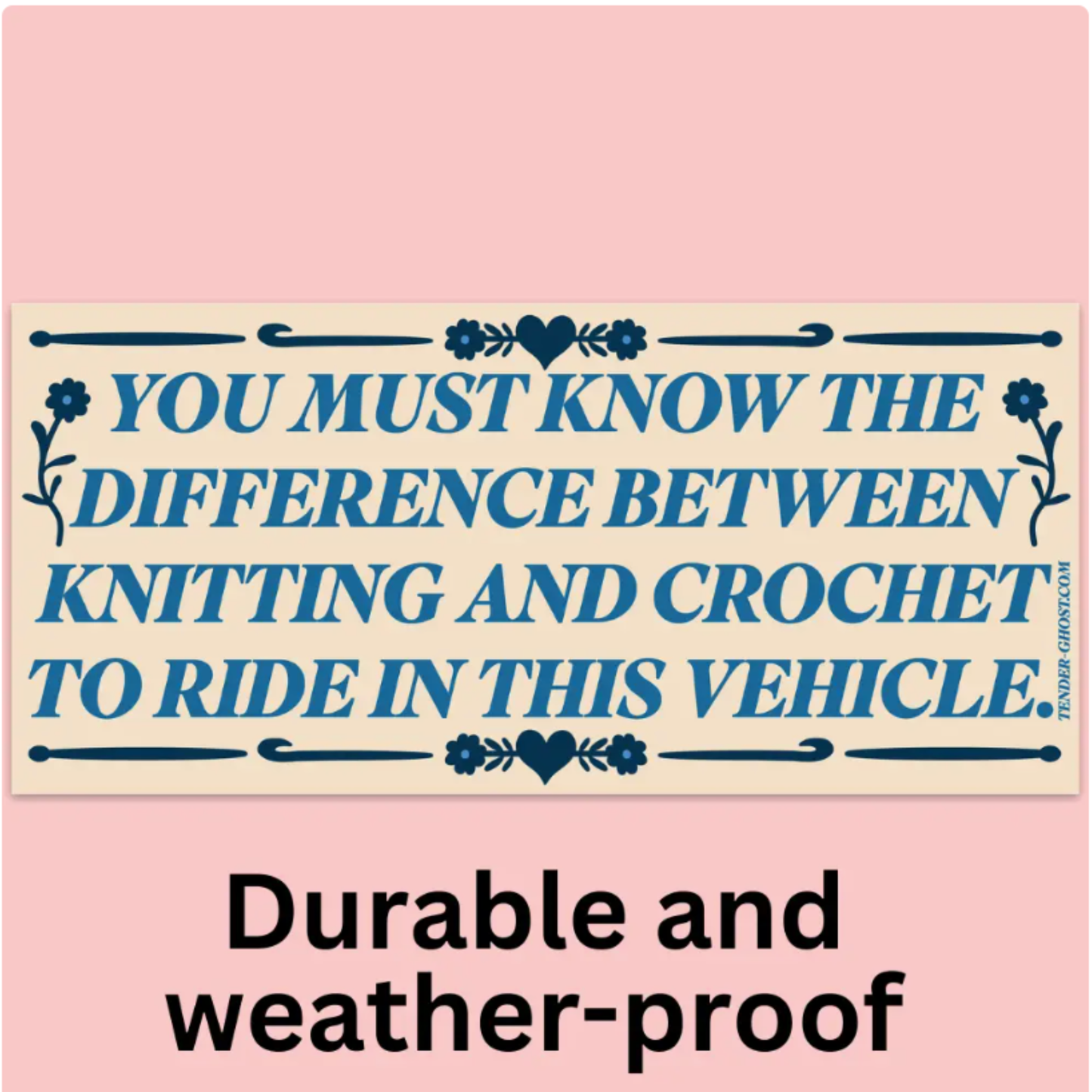 Knitting and Crochet  Bumper Sticker