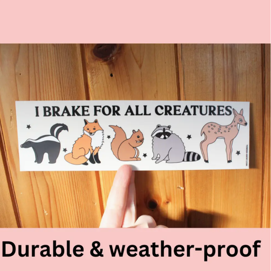 I Brake For All Creatures Bumper Sticker