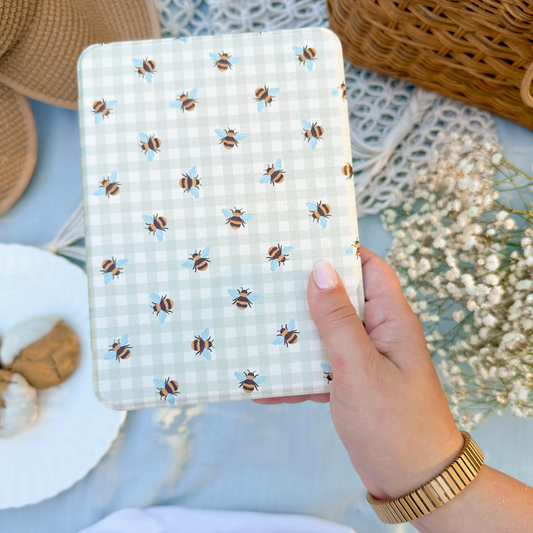 Gingham Honeybee Kindle Case