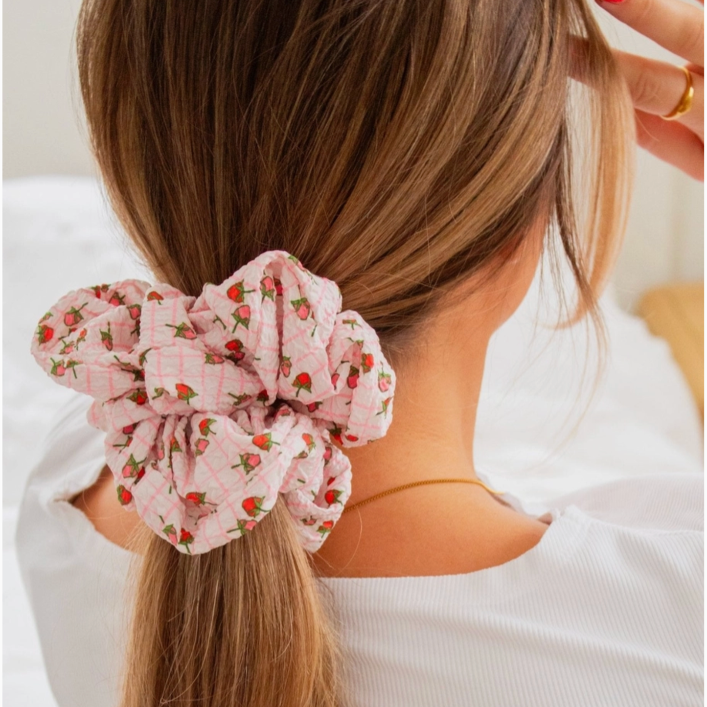 Strawberry Fields Jumbo Scrunchie