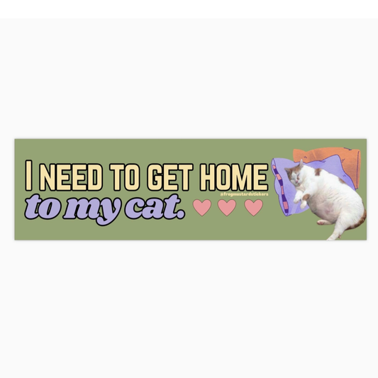 I Need To Get Home To My Cat Bumper Sticker
