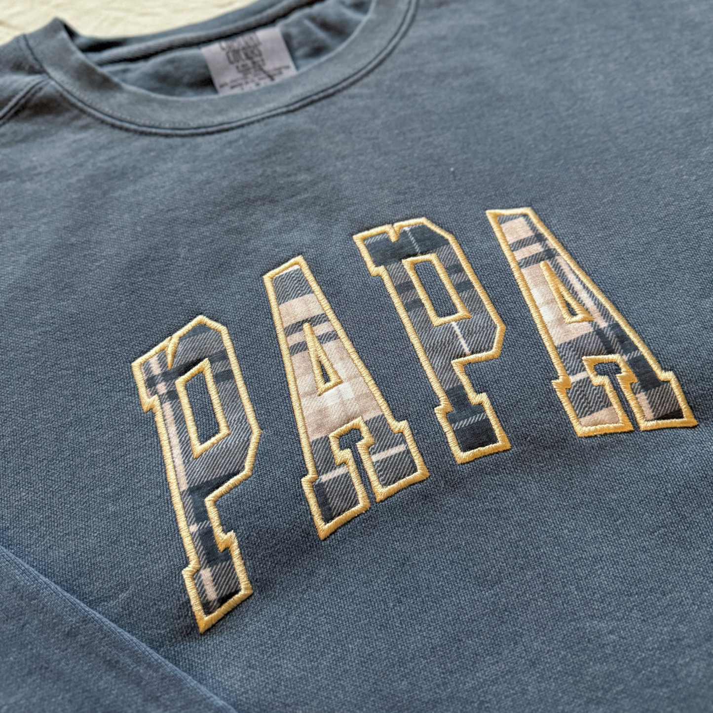 Papa Applique Embroidered Crewneck