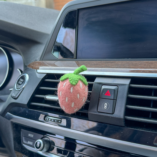 Pink Strawberry Car Vent Clip