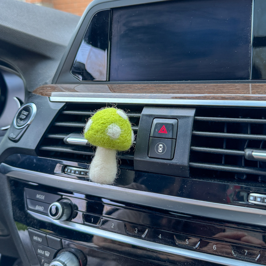 Green Mushroom Car Vent Clip