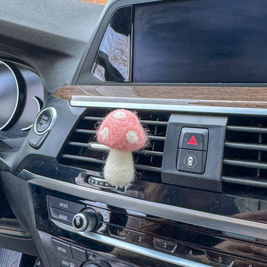 Pink Mushroom Car Vent Clip