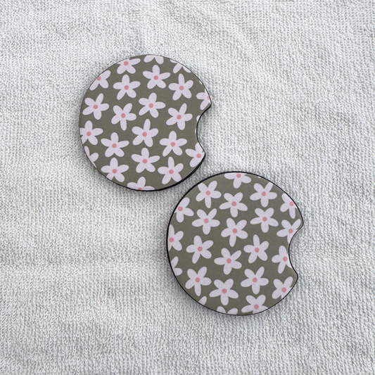 Sage Daises Car Coasters