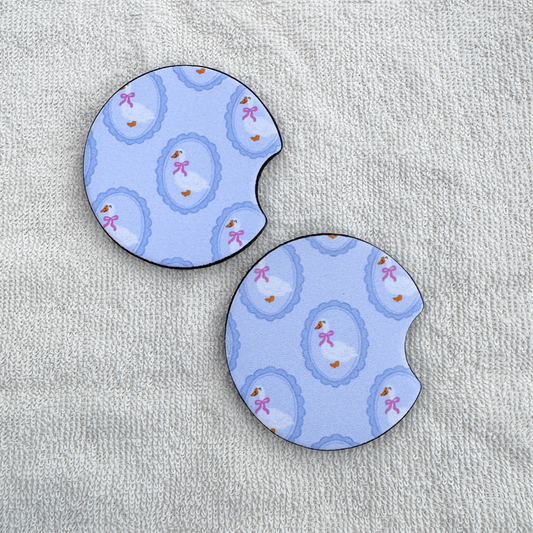 Coquette Frame Goose Car Coasters