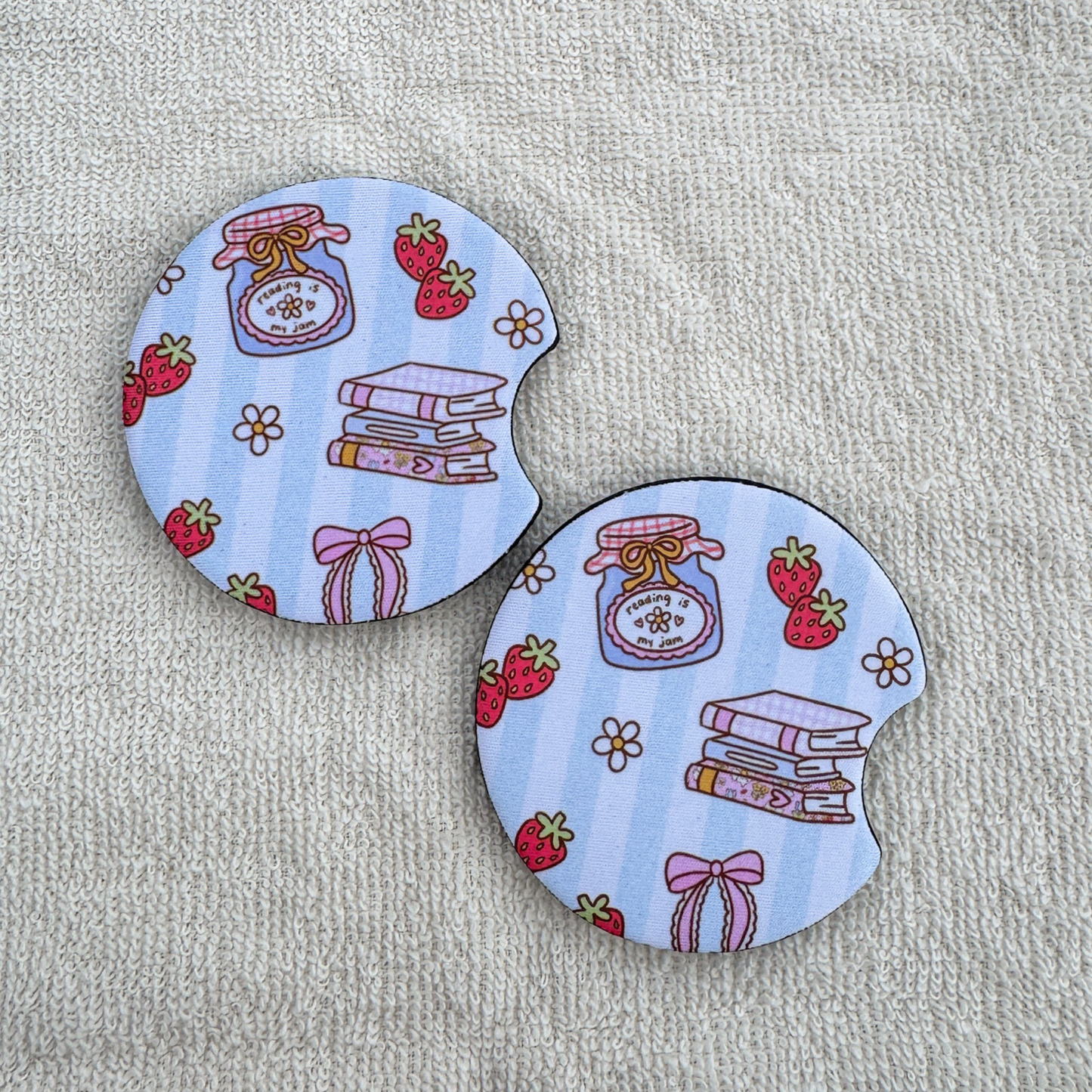 Reading is my Jam Car Coasters