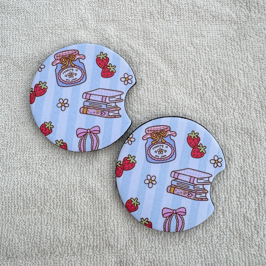 Reading is my Jam Car Coasters