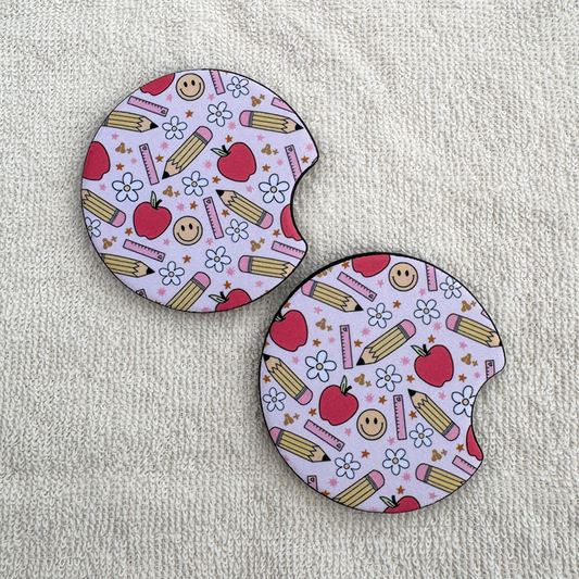 Teacher Doodle Car Coasters